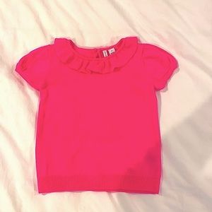 Sold! Jand jack 2T hot pink ruffled sweater short sleeve